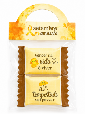 Kit com 30 Mimos  Setembro Amarelo - 2 Balinhas por Unidade