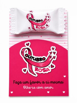 Kit com 50 Cards para Balinhas Outubro Rosa