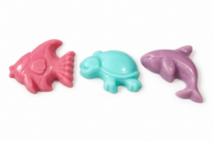 Kit com 30 Mini Sabonetes Fundo do Mar — Peixe, Golfinho e Tartaruga