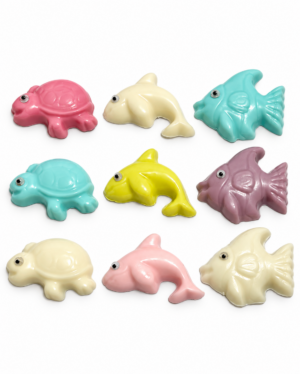Kit com 30 Mini Sabonetes Fundo do Mar — Peixe, Golfinho e Tartaruga